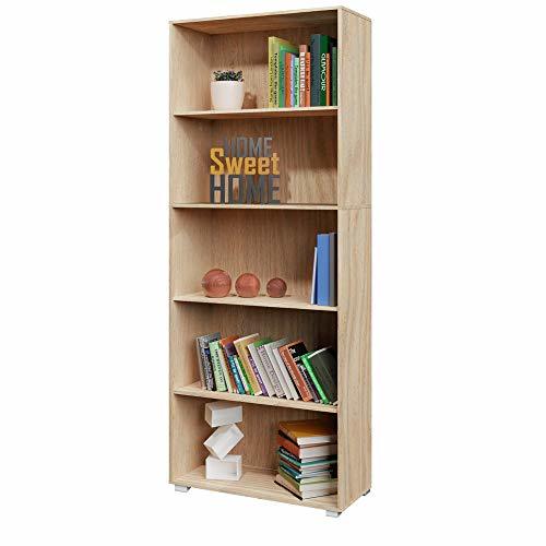 Elemento de la categoría hogar Deuba Estantería libreria biblioteca "Vela" Roble 5 estantes 190 cm mueble de