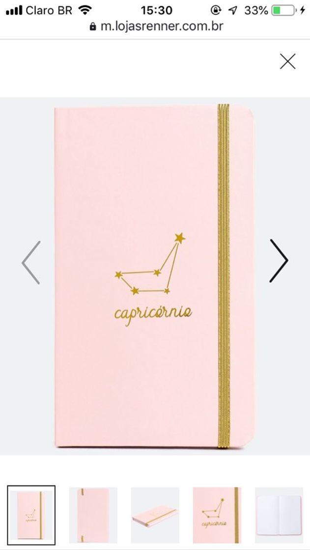 Fashion Caderno com Elástico Signo Capricórnio Rosa