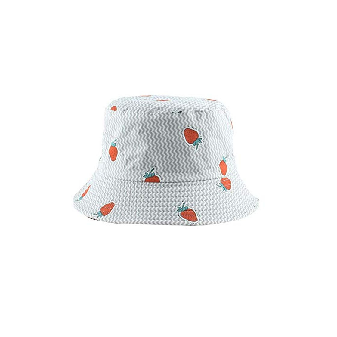 Social CAR-TOBBY Mujer Reversible Fresa Sombrero de Pescador Precioso Algodón Verano Sombrero para