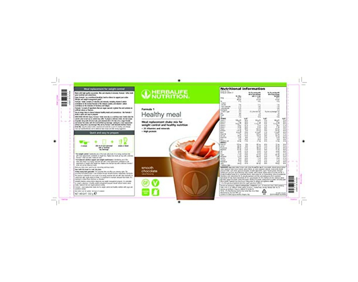 Social Herbalife Batido Fórmula 1 Chocolate bote 550g