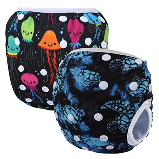 Storeofbaby Pañales de bebé para nadar Bañadores reutilizables Trunks Unisex Fit 0