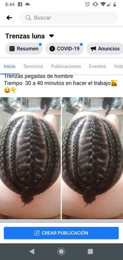 Trenzas pegadas (hombre)