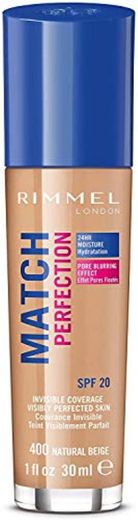 Rimmel London Match Perfection Foundation Base de Maquillaje Tono 400 Natural Beige