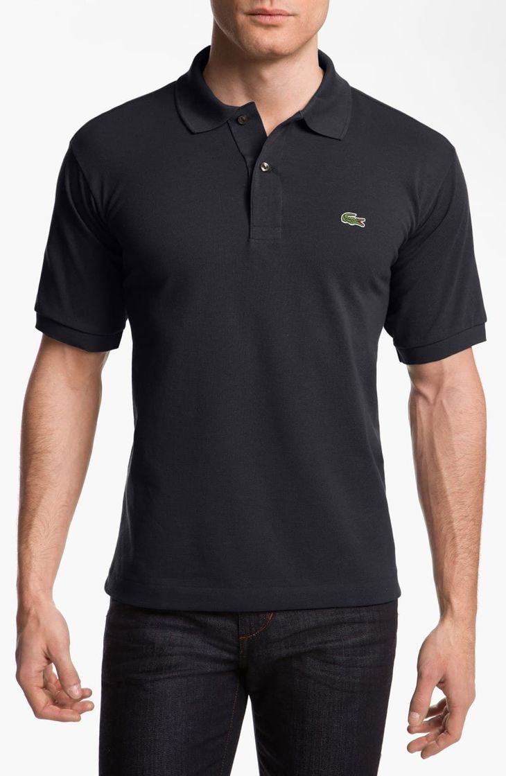 Moda Lacoste L1212 Camiseta Polo, Negro