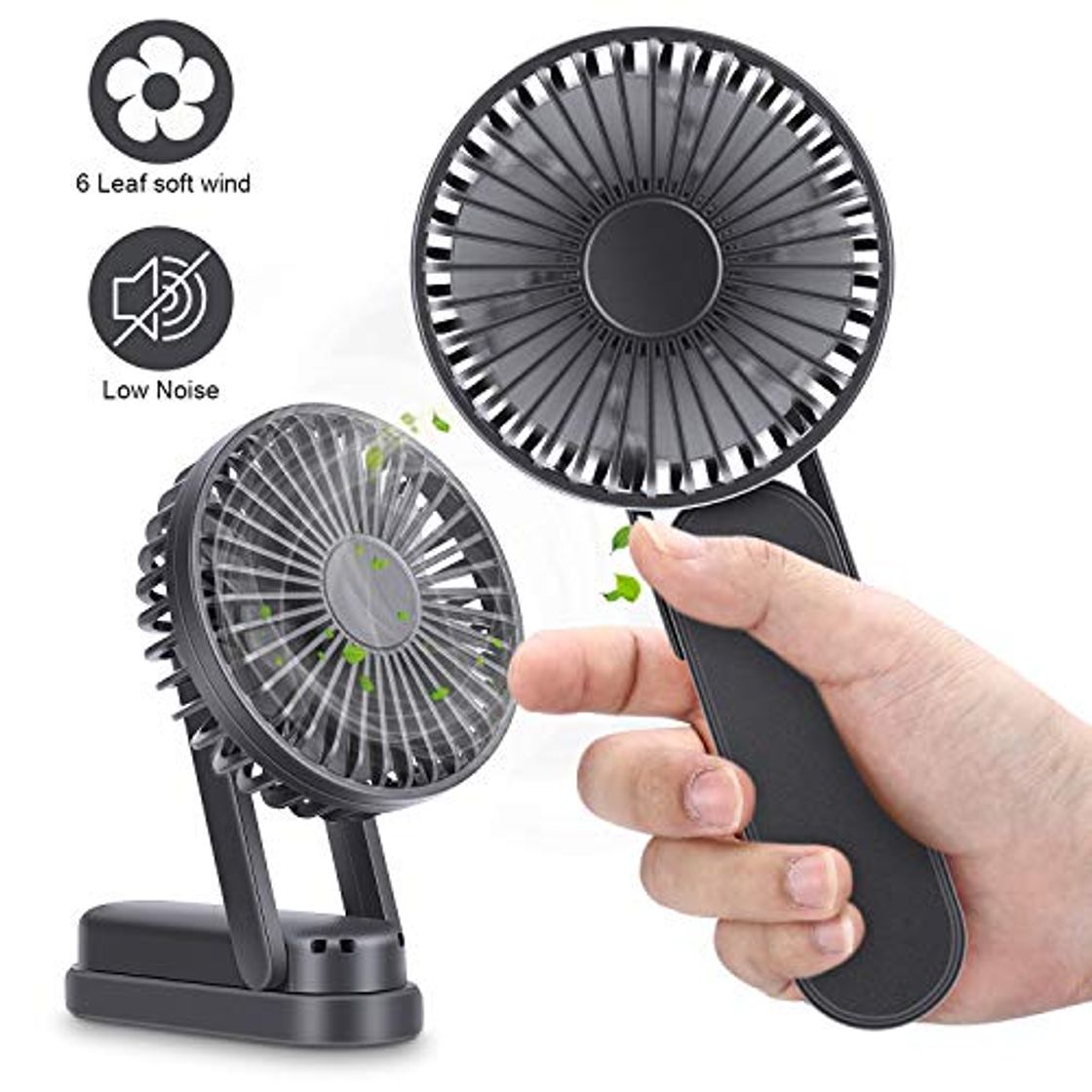 Social Magicfun Mini Ventilador de Mano, Ventilador USB de 3000mAh Recargable Batería, Portátil