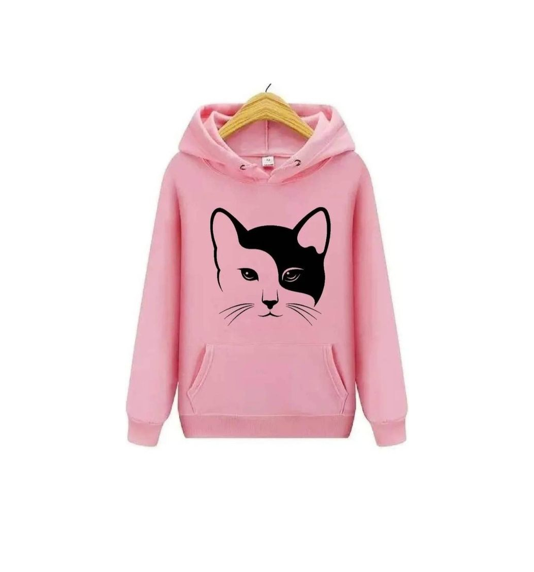 Fashion Blusa Moletom Feminina Canguru Gato Cat Animais Love


