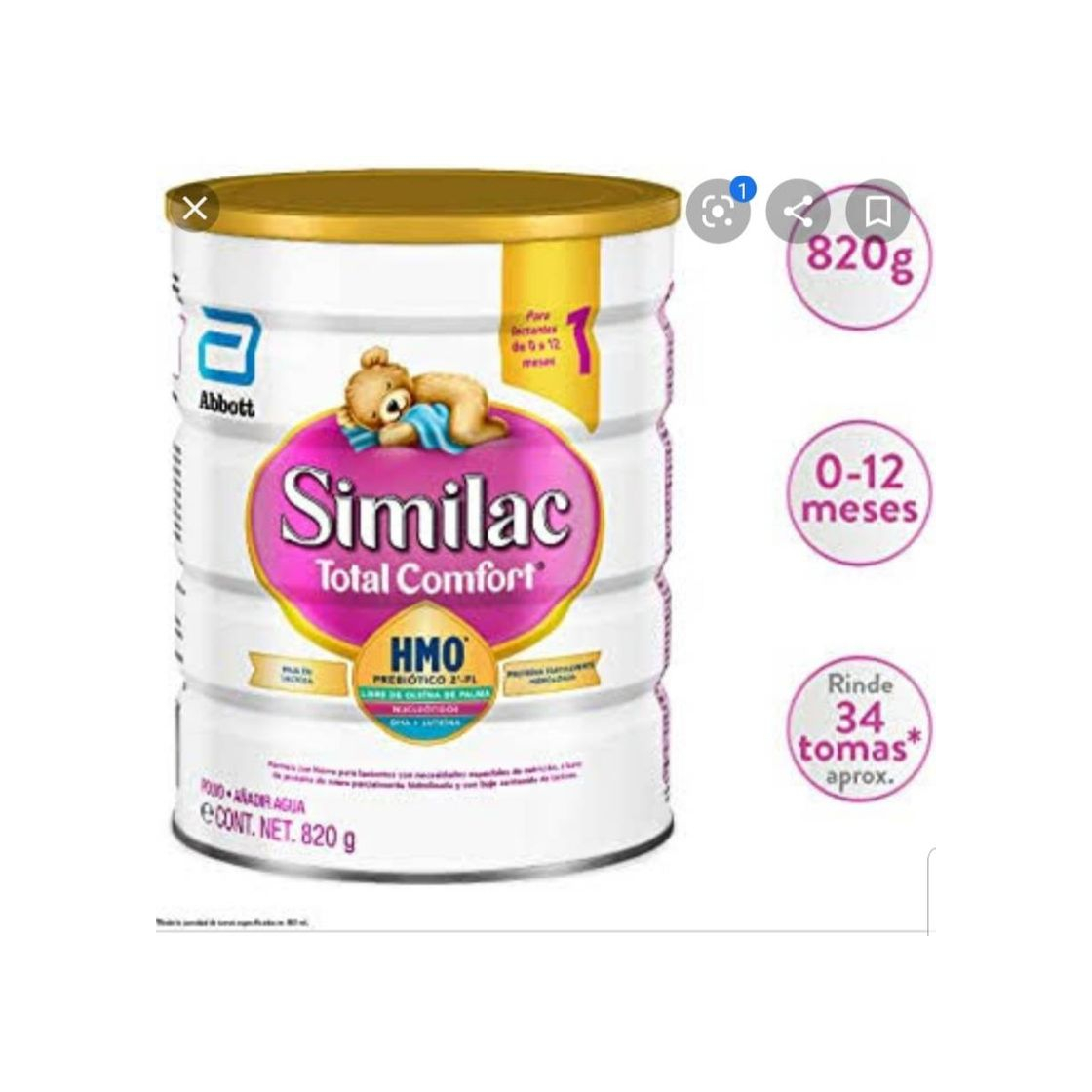 Producto Nouveau-né, bébé, Similac Total Comfort Protein Powder, 4 Count, 1.41lb