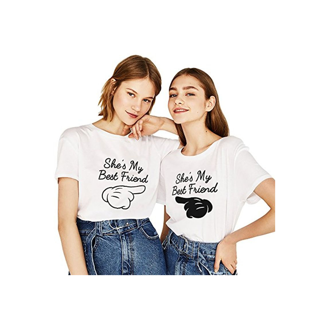 Producto Mejores Amigas Camiseta Impresión She's My Best Friend Shirts 2 Piezas Algodón