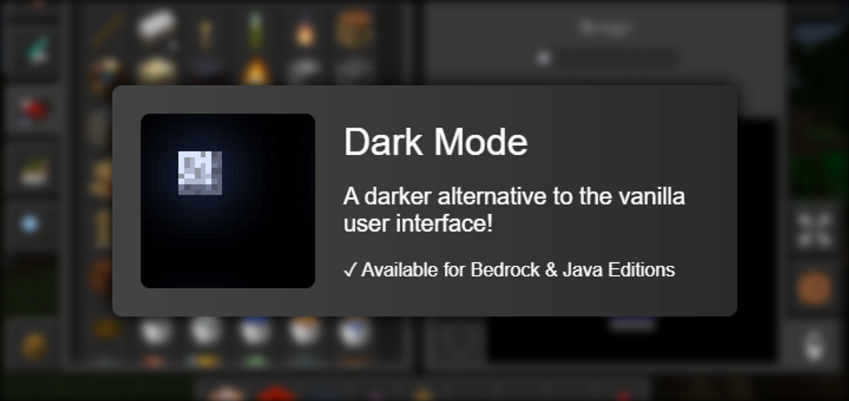 Fashion Dark Mode | Minecraft PE Texture Packs