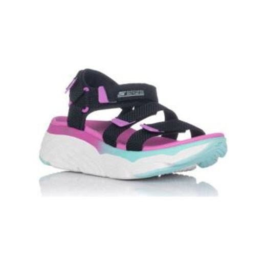 Skechers Ultra Flex-Neon Star, Sandalias de Talón Abierto para Mujer, Morado