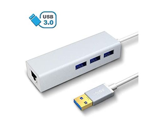 VersionTECH. Hub Ethernet con 3 USB Puertos con RJ45 Adaptador de Red