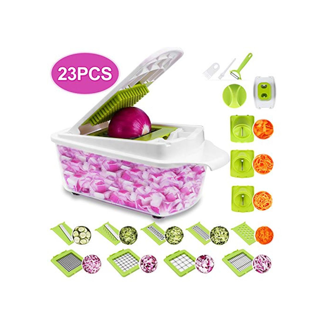 Social Sedhoom 23 Piezas Cortador de Verdura Mandolina de Verduras Multifuncional Mandolina de