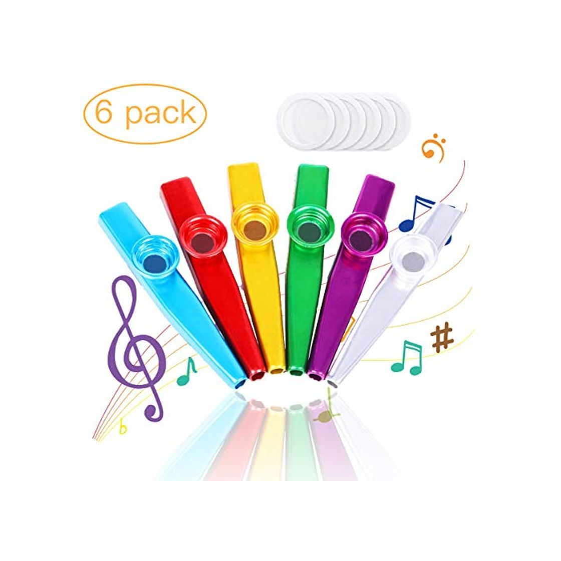 Product Kazoo Instrumento Metal Turutas carnaval Pito Carnaval,Kazoo Juguete para Niños 6 colores