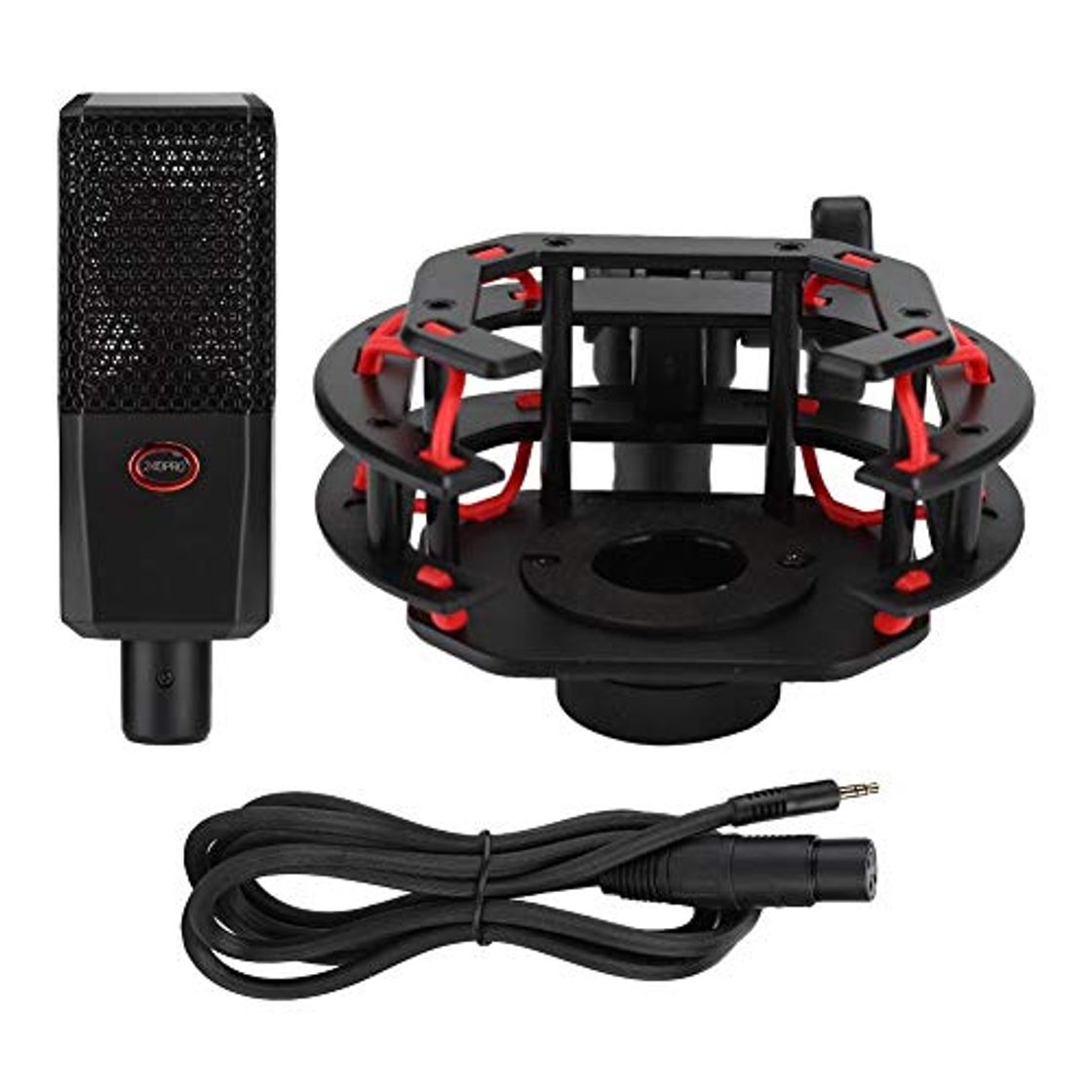 Social 420Pro Micrófono de condensador profesional Micrófono de condensador cardioide chapado en oro de 16 mm con soporte antivibraciones 5V