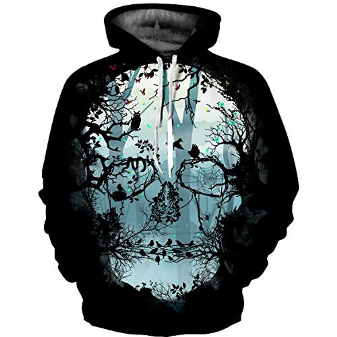 Product 3DWY Sudadera con Capucha con Estampado de Calavera de Bosque en 3D Sudadera con Capucha para Hombre de otoño Tallas Grandes con Capucha de Manga Larga Moletom Informal para Hombres