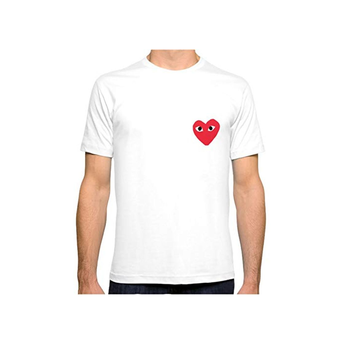 ZSHOOCL Hombre Comme Des Garcons Play interessante Camiseta XXXL White
