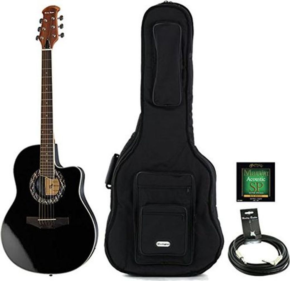 Producto Guitarra Acústica oferta Bundle Color Harley HB600 BK Bundle