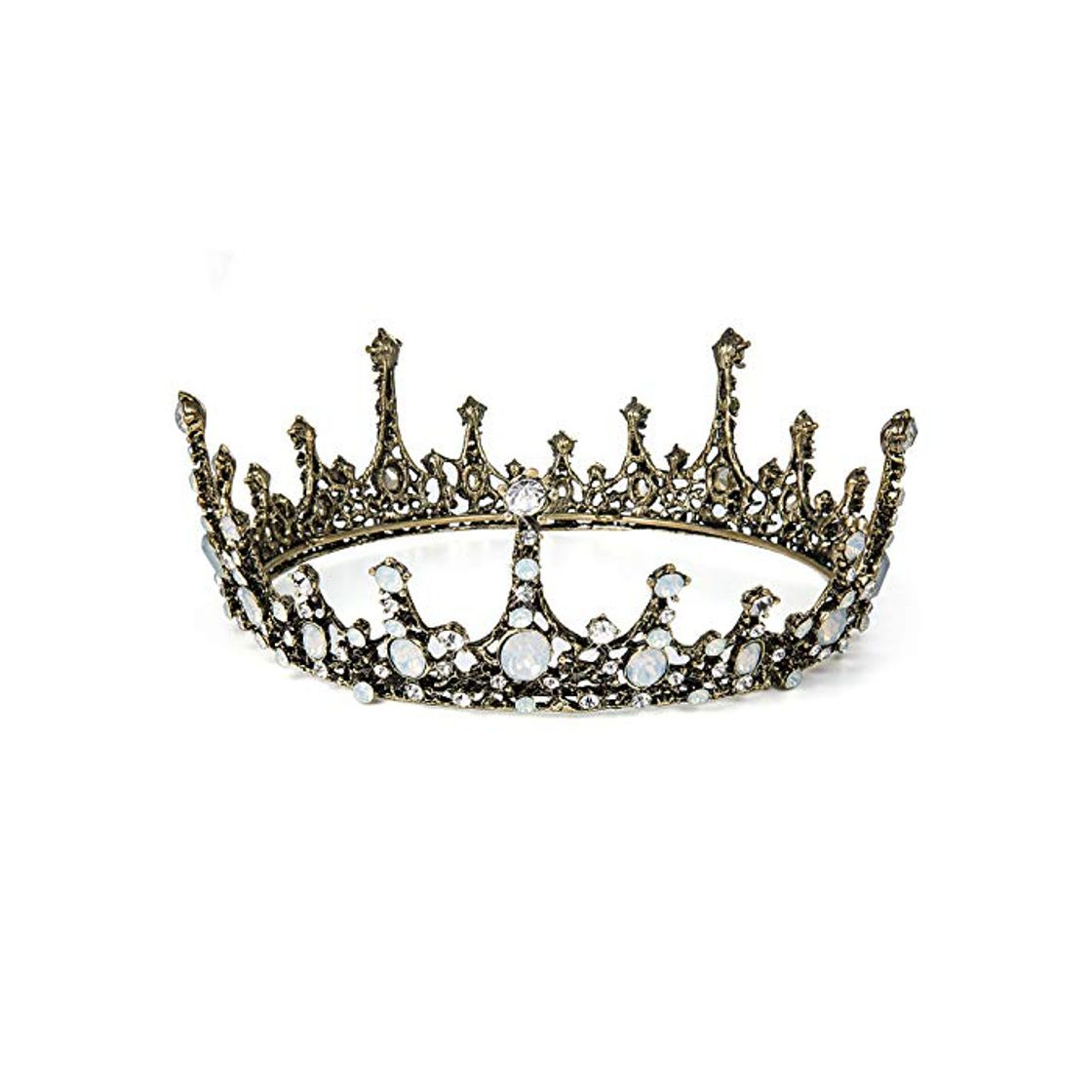 Social Czemo Tiara de Novia para Mujer Corona Barroca Cabello Joyería Rhinestone Diadema