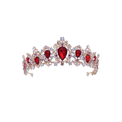 Frcolor Tiara Crown para mujer, coronas de diamantes de imitación boda Tiaras