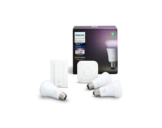 Philips Hue White and Color Ambiance - Kit de 3 bombillas LED