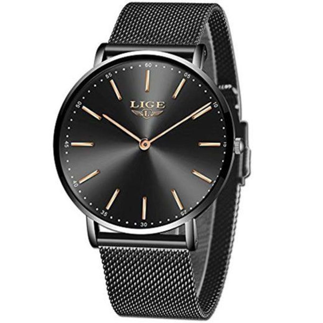 Fashion LIGE Relojes Hombre Moda Ultradelgado Simple Negro Relojes Hombre Impermeable Automático Fecha Cuarzo Negocios Vestido Relojes