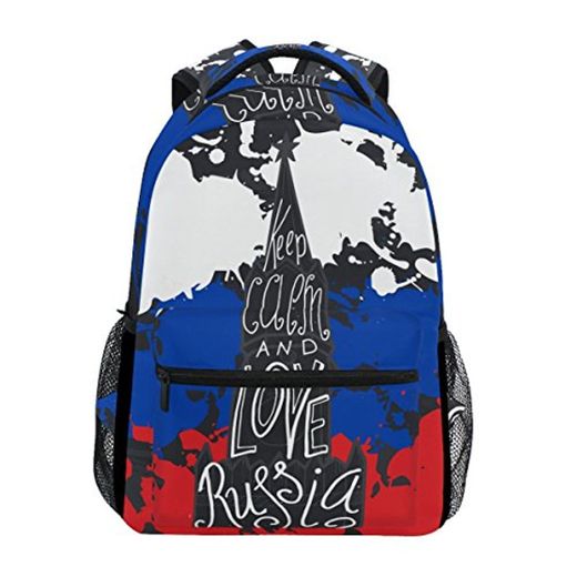 TIZORAX Rusia Graphic Mochila Escolar Estantería Senderismo Viaje Mochila