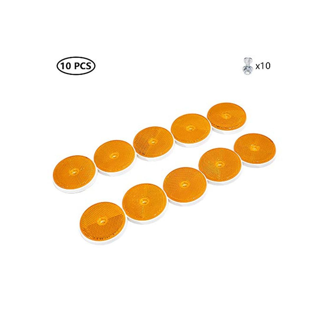 Social TAEUTO 10 x Catadioptrico Redondo Amarillo Remolque, Catadioptrico Redondo Remolque Apriete de