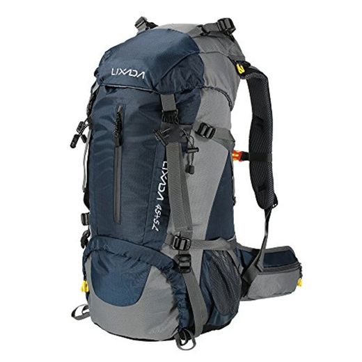 Lixada Mochila de Senderismo 50L/60L con Cubierta Impermeable Mochila de Marcha Trekking