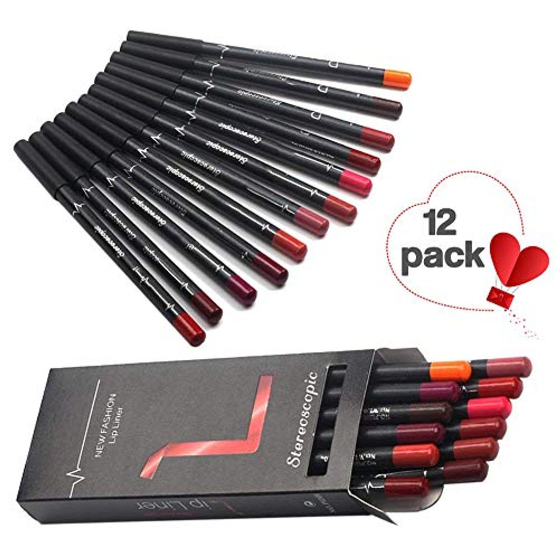 Social Xiton Mate Lápiz Delineador de labios Conjunto 12 colores del lápiz labial de larga duración pluma lápiz labial impermeable liso pluma Lipliner Delineador de ojos Ultra Labio cosmético del regalo
