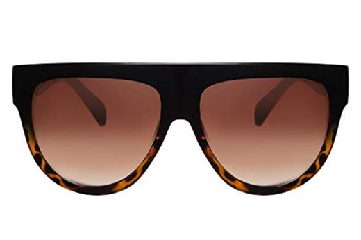 Cheapass Gafas de Sol Marrones Leopardo Oversize XXL UV400 Diseñador Gafas Mujer