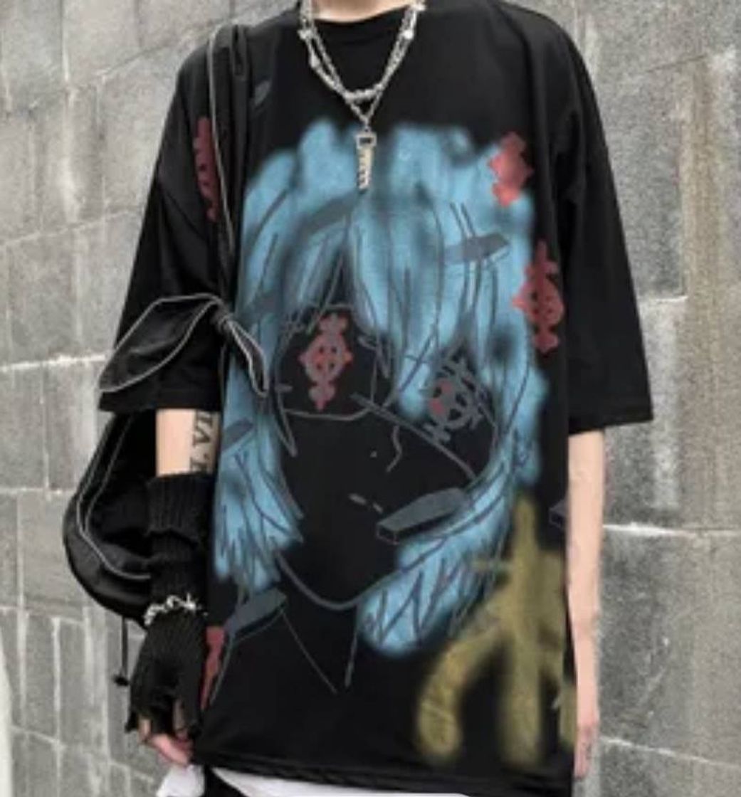 Moda Cartoon Print Oversize