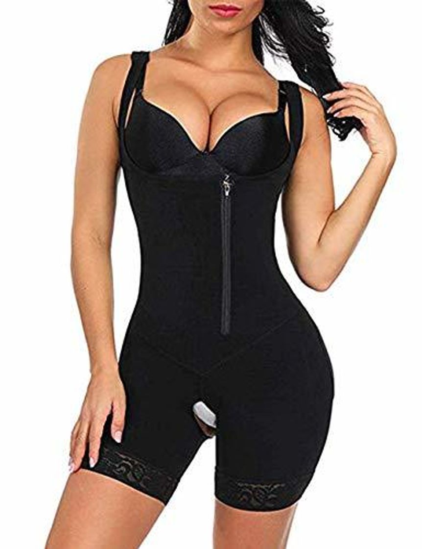 Social FeelinGirl Mujer Faja Reductora con Cinta Ajustable Corsé Bustier Ajustable Cremallera Shapewear