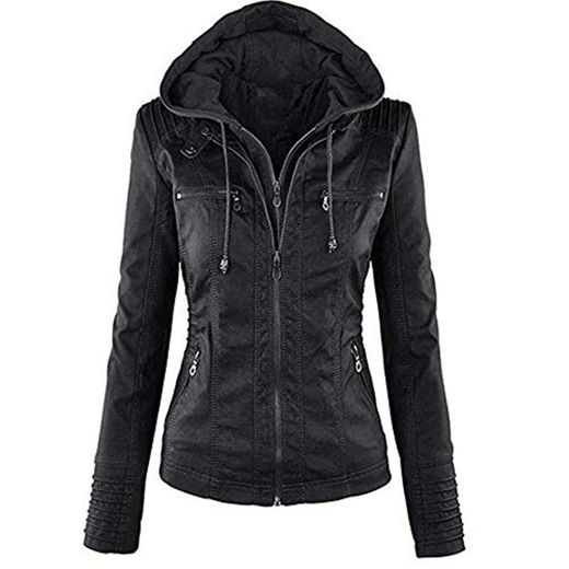 Newbestyle Mujer Cazadoras Polipiel Chaqueta Mujeres