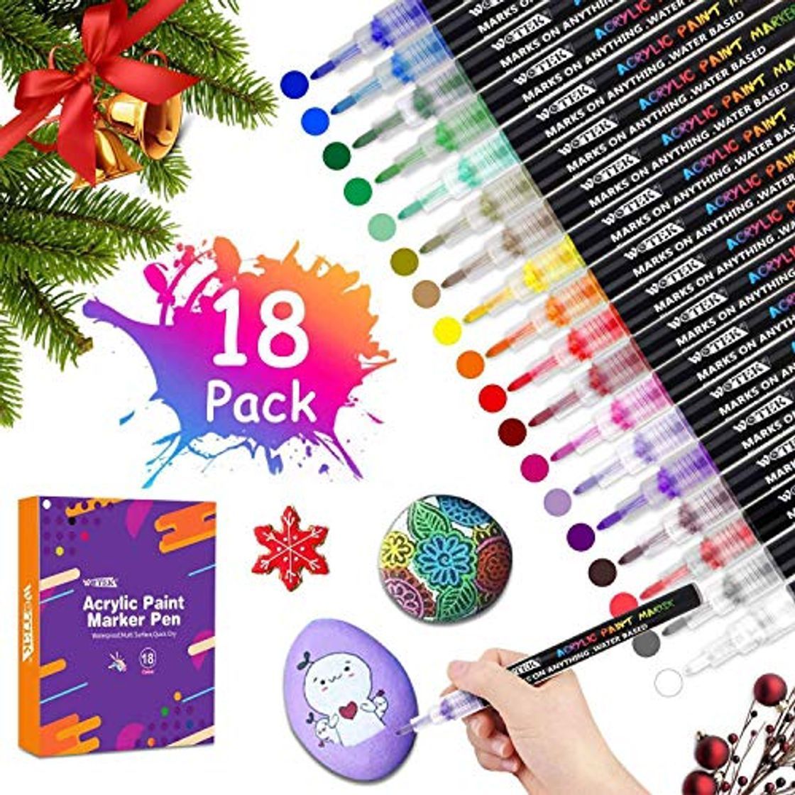 Social Rotuladores de Pintura Acrilica 18 Colores 0.7mm Rotuladores Permanentes de Colores Rtuladores