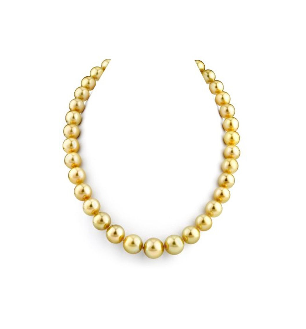 Social 11-13mm oscuro de oro collar de perlas cultivadas del Mar del Sur
