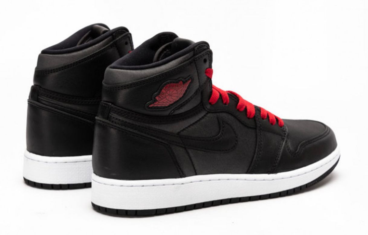 Social Air Jordan 1 Retro High OG GS "Black Satin" Black and Red