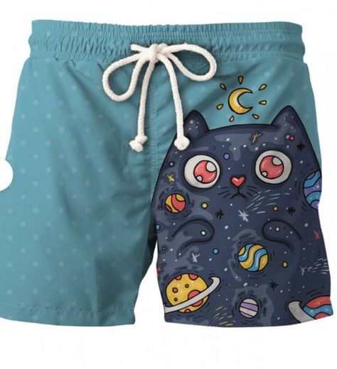 Space cat shorts