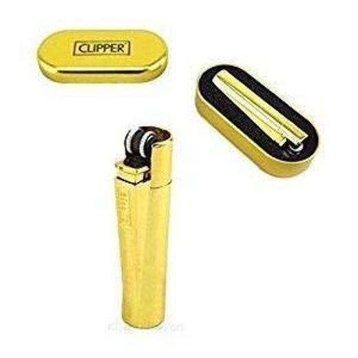 Encendedor Clipper Metal con funda – dorado