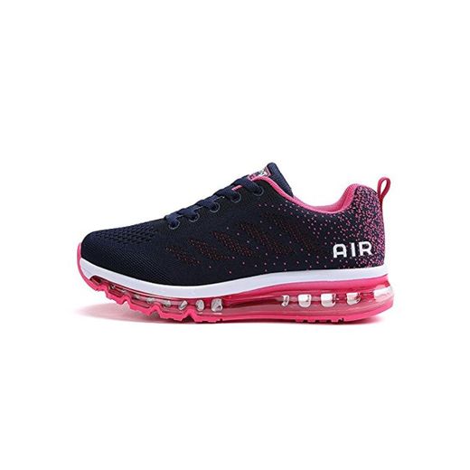 Air Zapatillas de Running para Hombre Mujer Zapatos para Correr y Asfalto Aire Libre y Deportes Calzado Unisexo Blue Plum 36