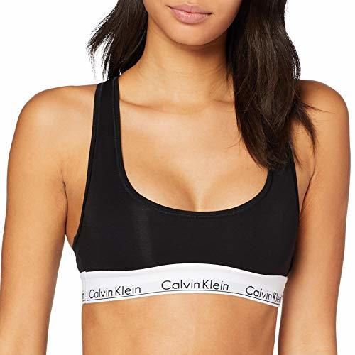 Calvin Klein Bralette Sujetador de triángulo, Negro