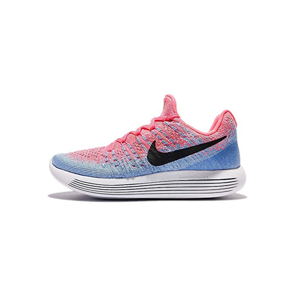 Moda NIKE Women Lunarepic Low Flyknit 2 Running hot punch black-aluminum-university blue Size