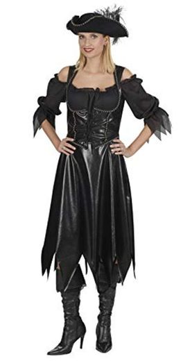 Andrea Moden Kostüm Piratin Black Pearl Vestido para ocasión Especial, Color Negro,