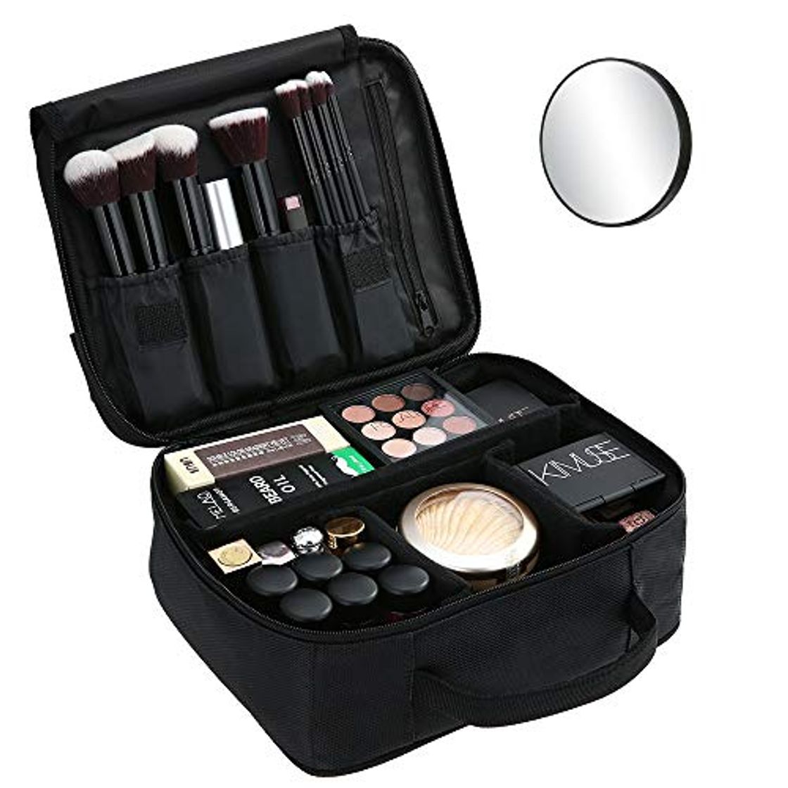 Social Bolsa de Maquillaje Ligera PortátilBolsa de Almacenamiento de Maquillaje con Asa Acolchada