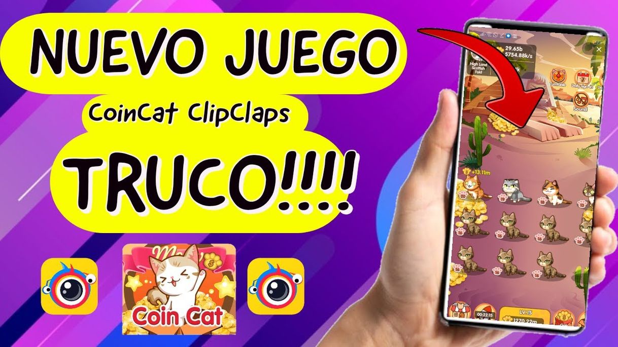 App COIN CAT NUEVO juego CLIPCLAPS 🤑| TRUCOS - YouTube