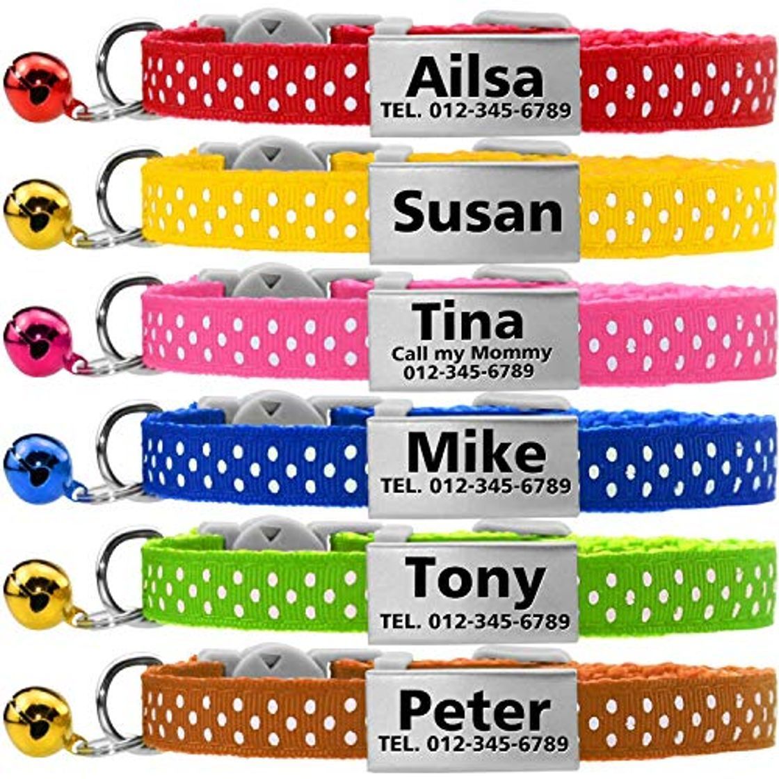 Social Collares para gatos con cascabel hechos de acero inoxidable de Vcalabashor