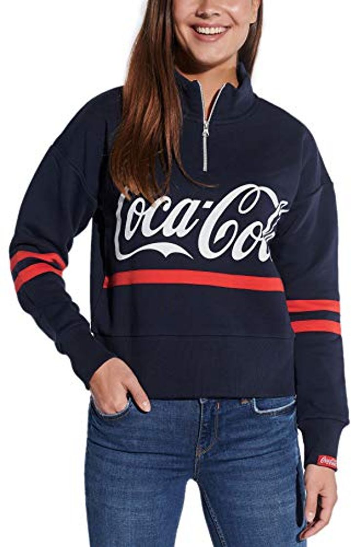 Moda Sudadera corta Coca Cola para mujer marine S