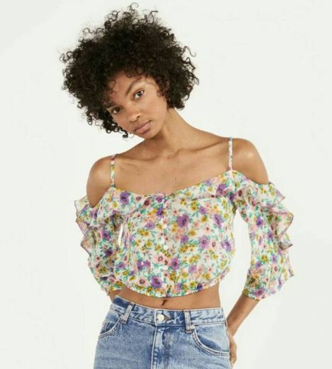 Blusa mesonera de flores