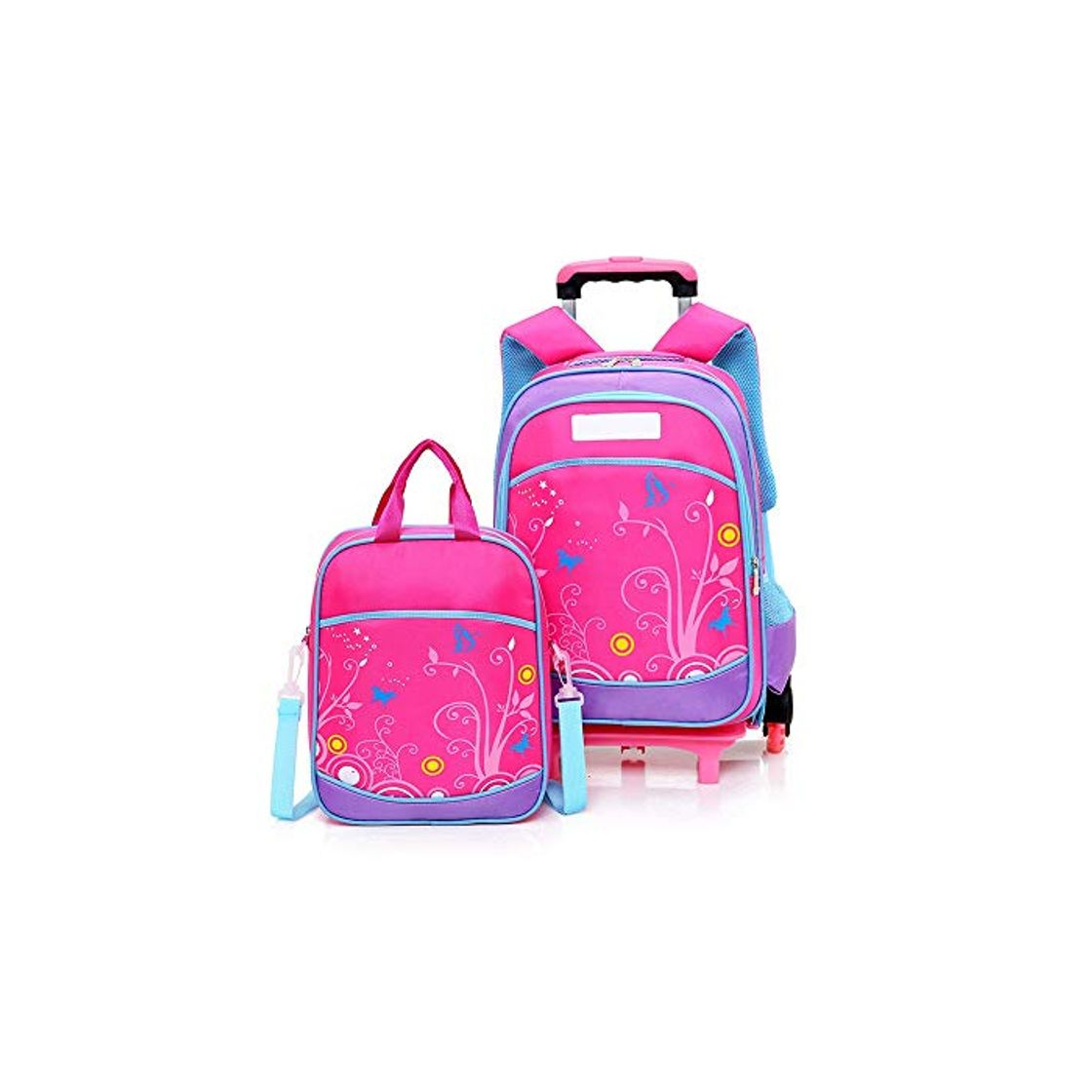 Fashion Mochila Trolley para niños Los niños de dibujos animados de escolar estándares 6 ruedas al subir las escaleras bolso de la carretilla niñas impermeables grandes hombros Espacio de almacenamiento conju