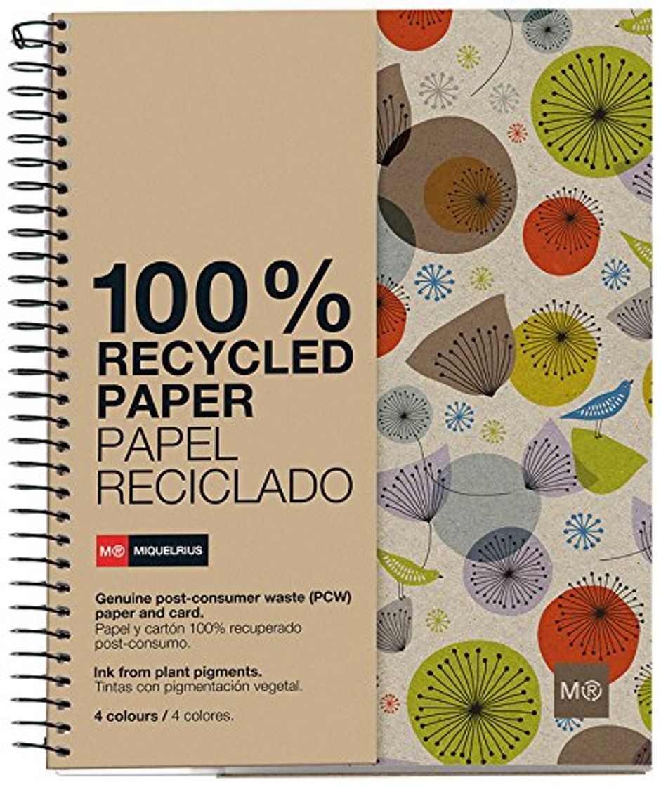 Products MIQUELRIUS - Cuaderno Notebook 100% Reciclado - 4 franjas de color