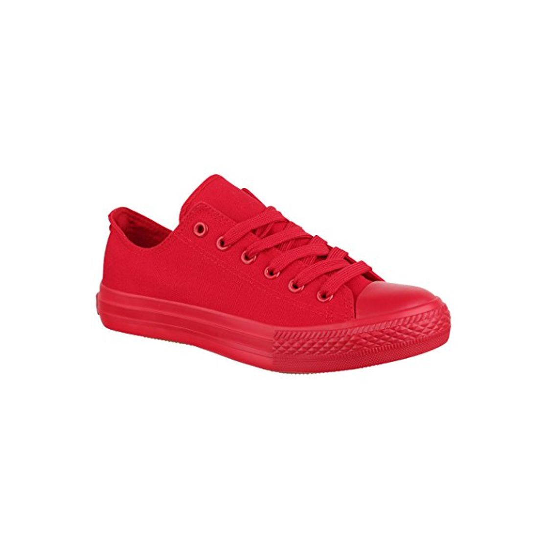 Fashion Elara Zapatilla de Deporte Unisex Low Top Textil Chunkyrayan Todo Rojo 01